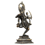 Indonesian Bronze Dancing Mahakali Statue | 16.5" Black Edition | Rare Sacred Art | Four-Armed Dynamic Beauty | Jaipurio